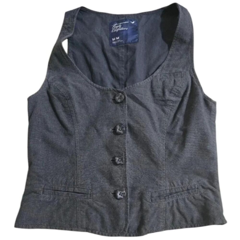 American-eagle-outfitters Women's Grey and Blue Gilet